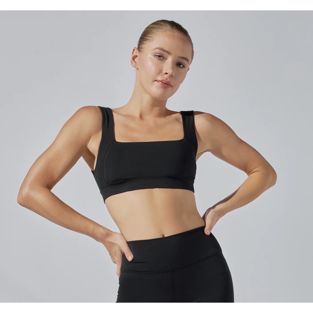 Heroine Sport‎ Vital Bra Black Square Neck Sports Bra HS-1094 Womens Small NWT